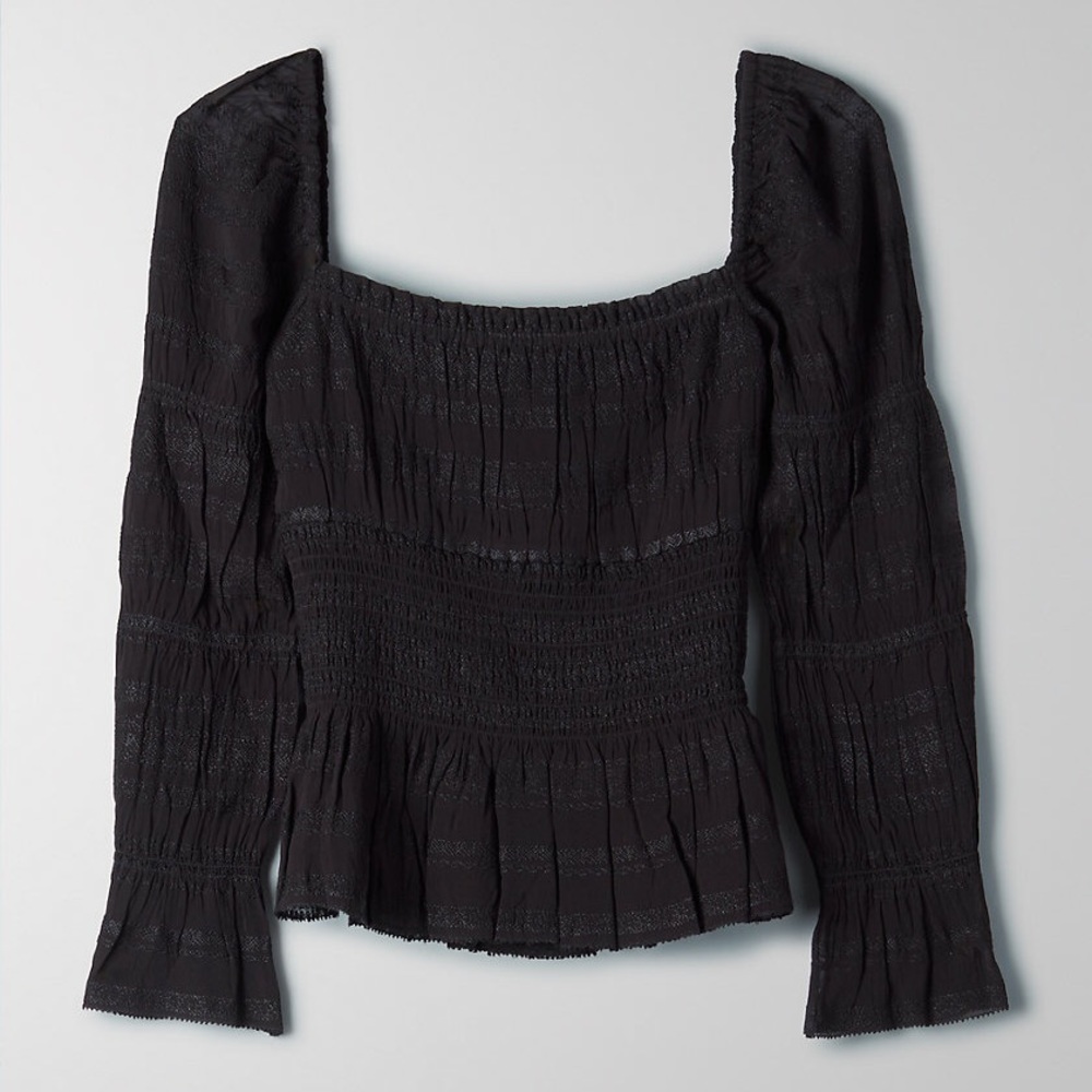 Aritzia Wilfred Fable Blouse Black XXS